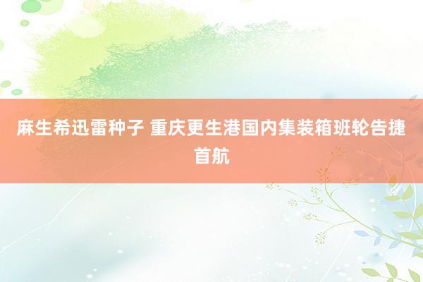 麻生希迅雷种子 重庆更生港国内集装箱班轮告捷首航