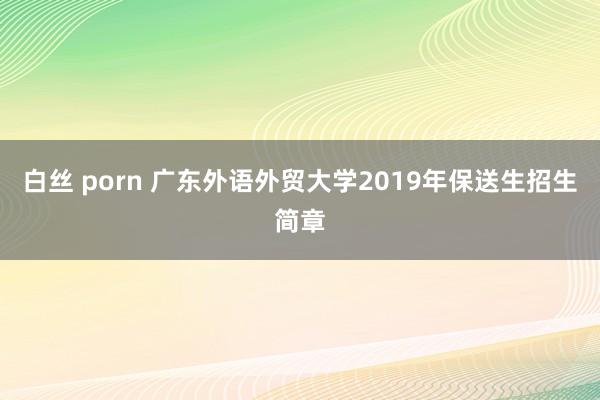 白丝 porn 广东外语外贸大学2019年保送生招生简章